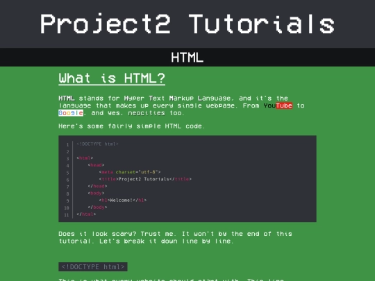 project2-tutorials/tutorials/html screenshot