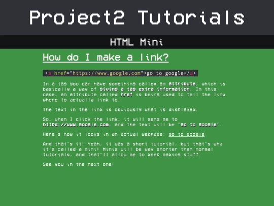 project2-tutorials/tutorials/html/minis/links screenshot