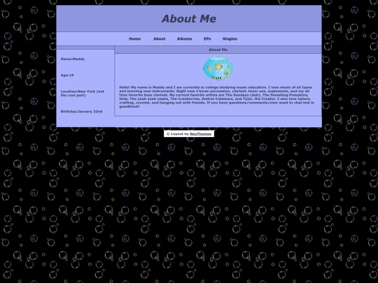 about/me screenshot