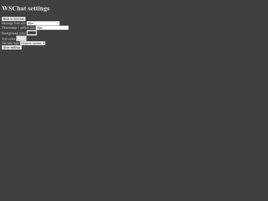 settings screenshot