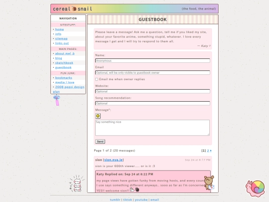guestbook screenshot