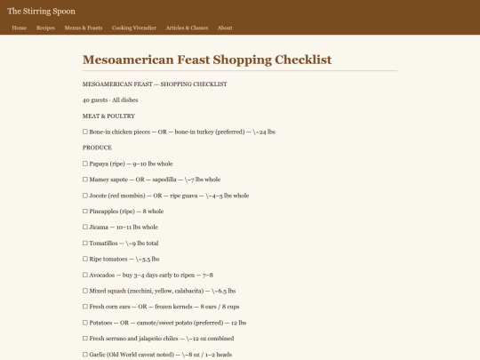 stirring-spoon/projects/mesoamerican-feast-shopping-checklist screenshot