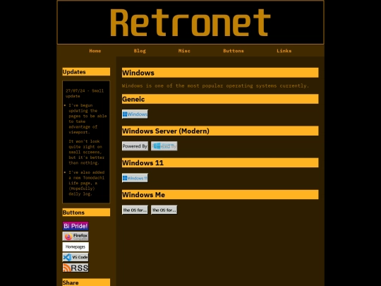 Pages/88x31/Windows screenshot