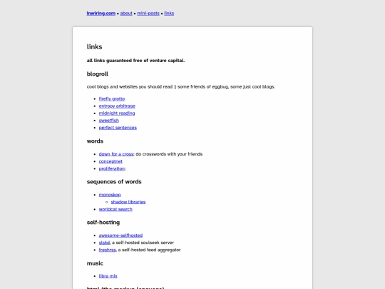 links screenshot