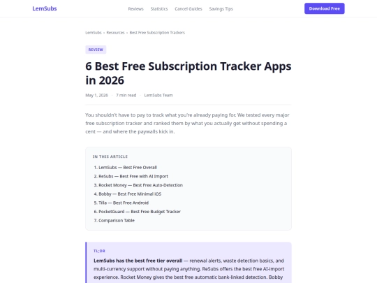 best-free-subscription-tracker-apps screenshot