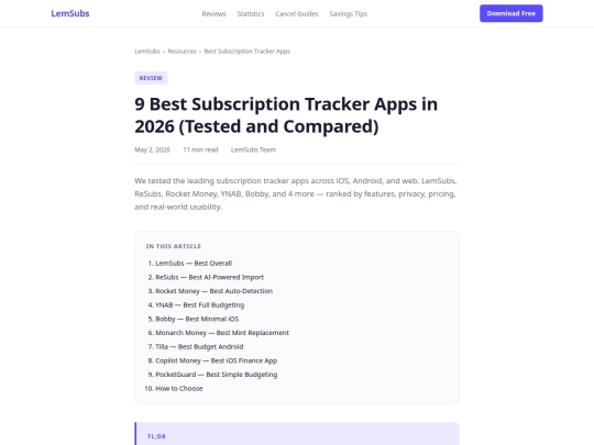best-subscription-tracker-apps screenshot