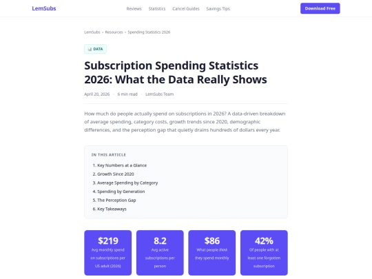 subscription-spending-statistics screenshot