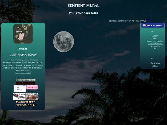 werewolf!!! neocities screenshot