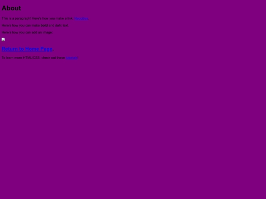 pages/about screenshot