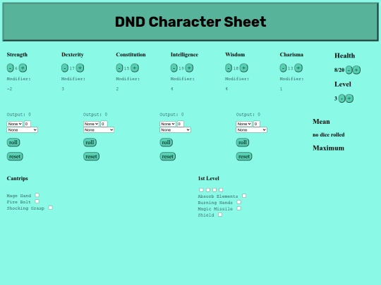dndcharsheet screenshot
