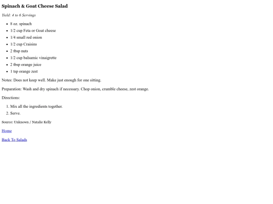 Salads/SpinachGoatCheese screenshot
