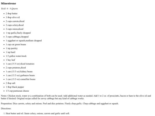 Soups/Minestrone screenshot
