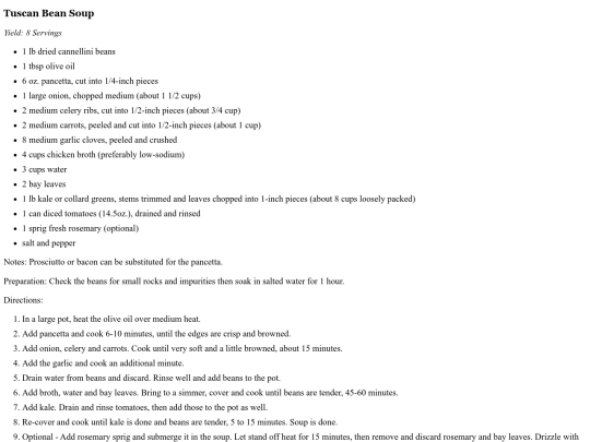 Soups/TuscanBeanSoup screenshot