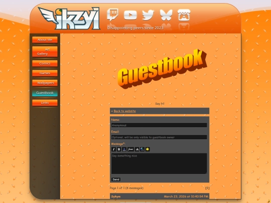 guestbook screenshot