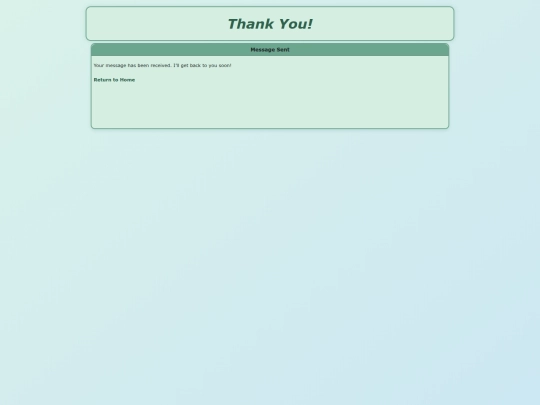 thankyou screenshot