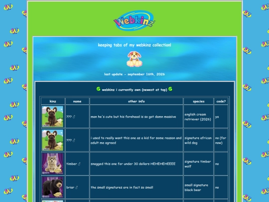 webkinz-collection screenshot