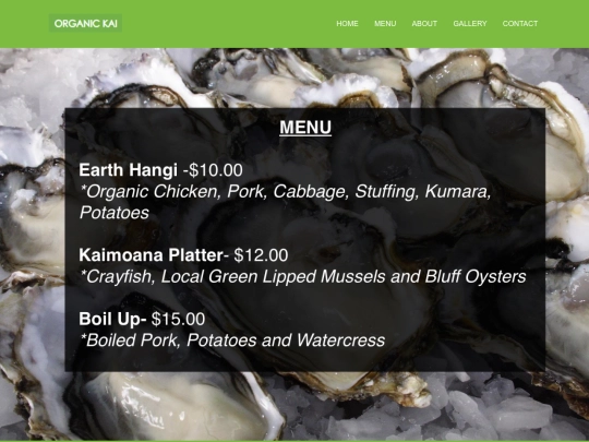 menu screenshot