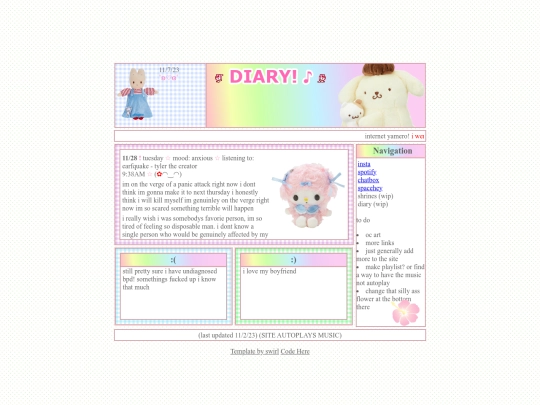 diary screenshot