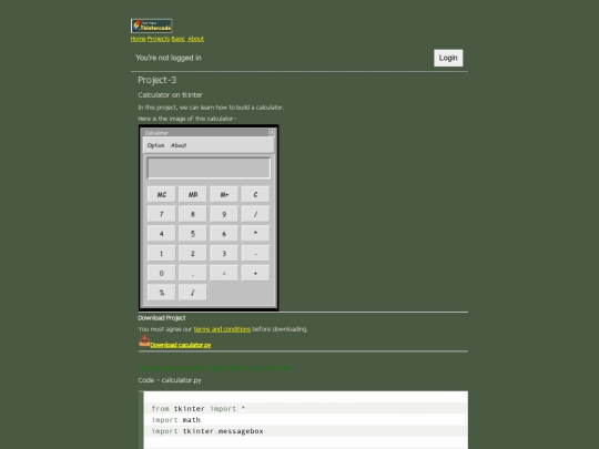 projects/calculator screenshot