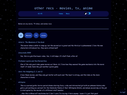 recs/other-recs/movie-tv-anime-recs screenshot