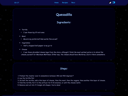 recs/other-recs/recipes/quesadilla screenshot