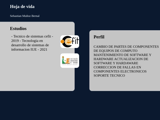 CV screenshot