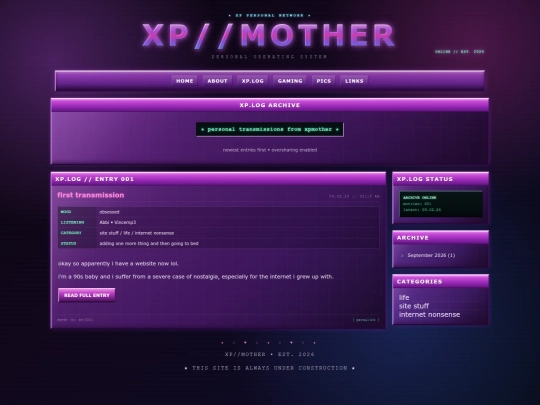 log screenshot