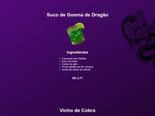 bebidas screenshot