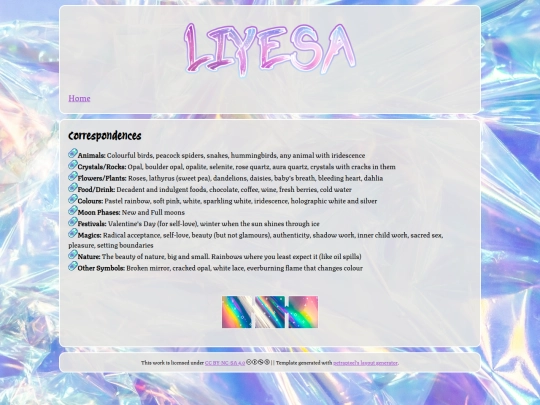 LiyesaShrine/correspondences screenshot