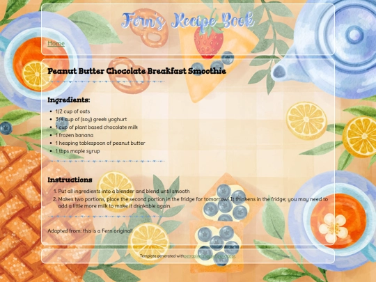 Recipes/bsmoothie screenshot