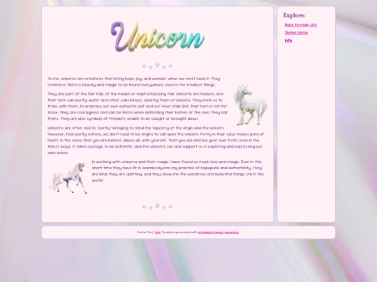 UnicornShrine/Info screenshot