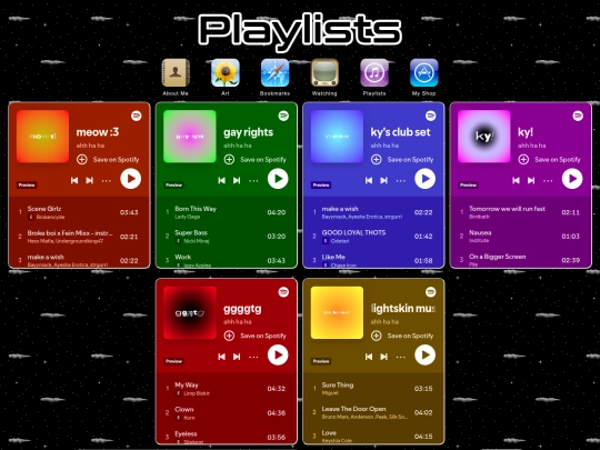 playlists screenshot