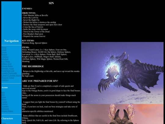 guide/sin screenshot
