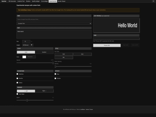 experimental screenshot
