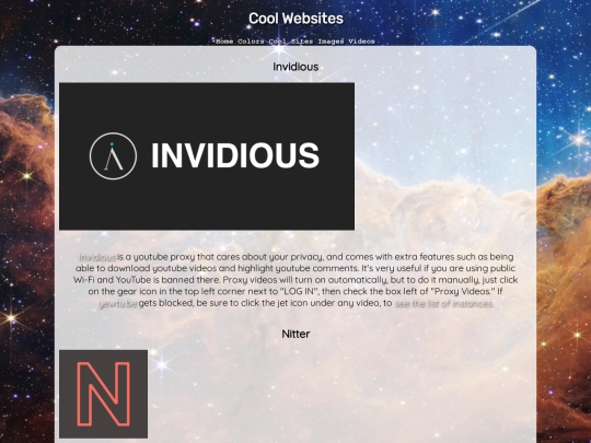 coolsites screenshot