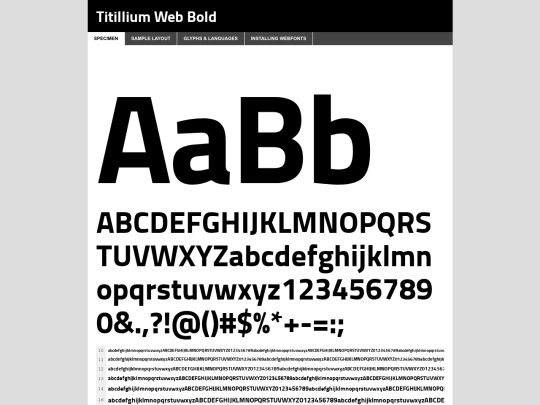 fonts/titilliumweb-bold-demo screenshot