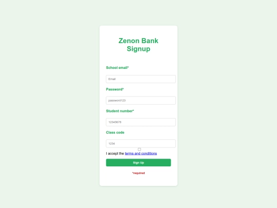 signup screenshot