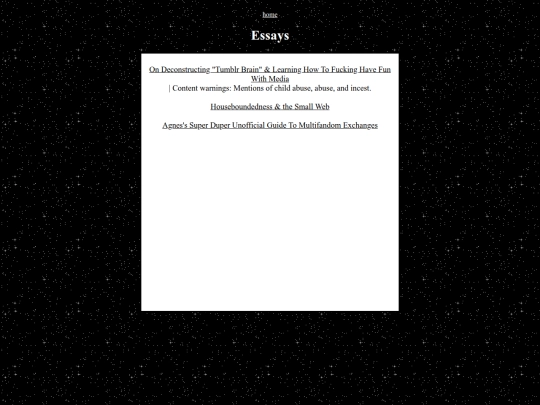 essays/directory screenshot