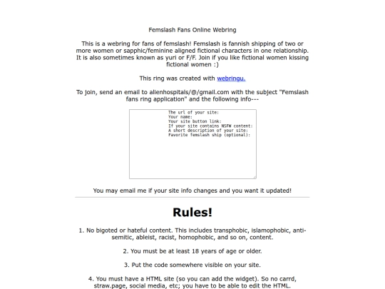 femslashring screenshot