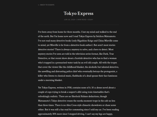 essays/Tokyo Express screenshot