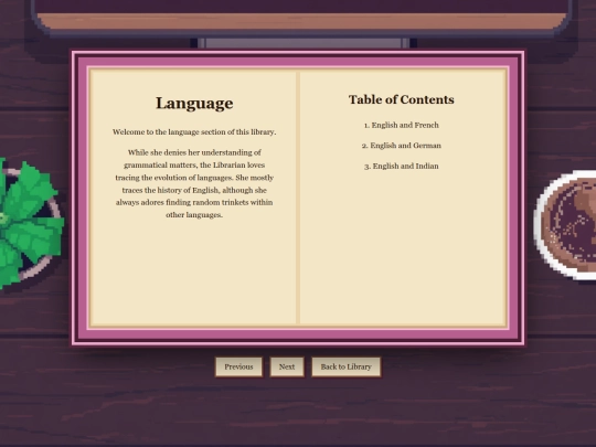 language screenshot