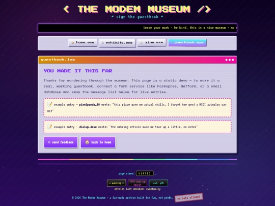 guestbook screenshot
