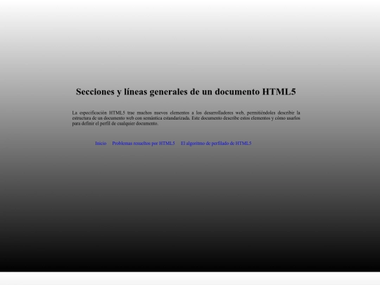 pagina/secciones screenshot
