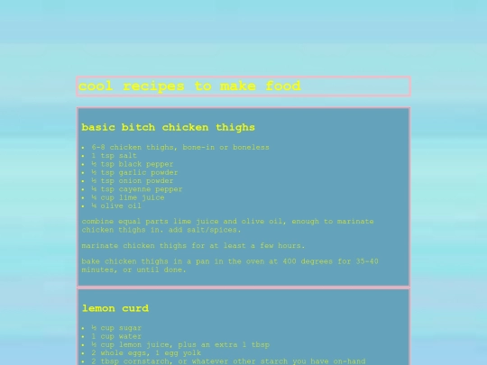recipes screenshot