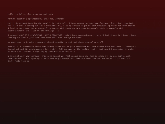 links/about screenshot