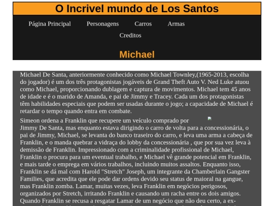 Trabalho_de_Web_GTA_V/Principal/Michael screenshot