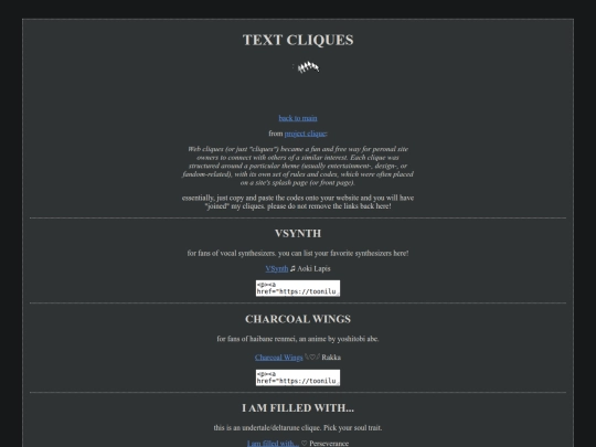 text_cliques screenshot