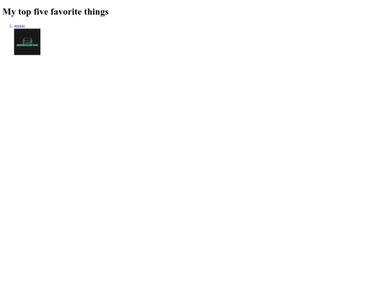 list screenshot