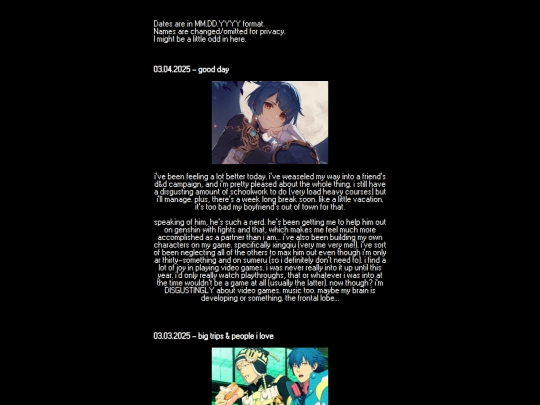 diary screenshot