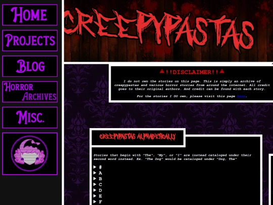 creepypastalist screenshot